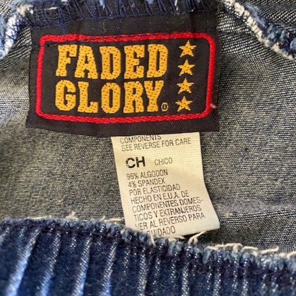 2 prs * FADED GLORY pull-on DENIM Bike WORKOUT Bermuda SHORTS * stretch * - Picture 2 of 2